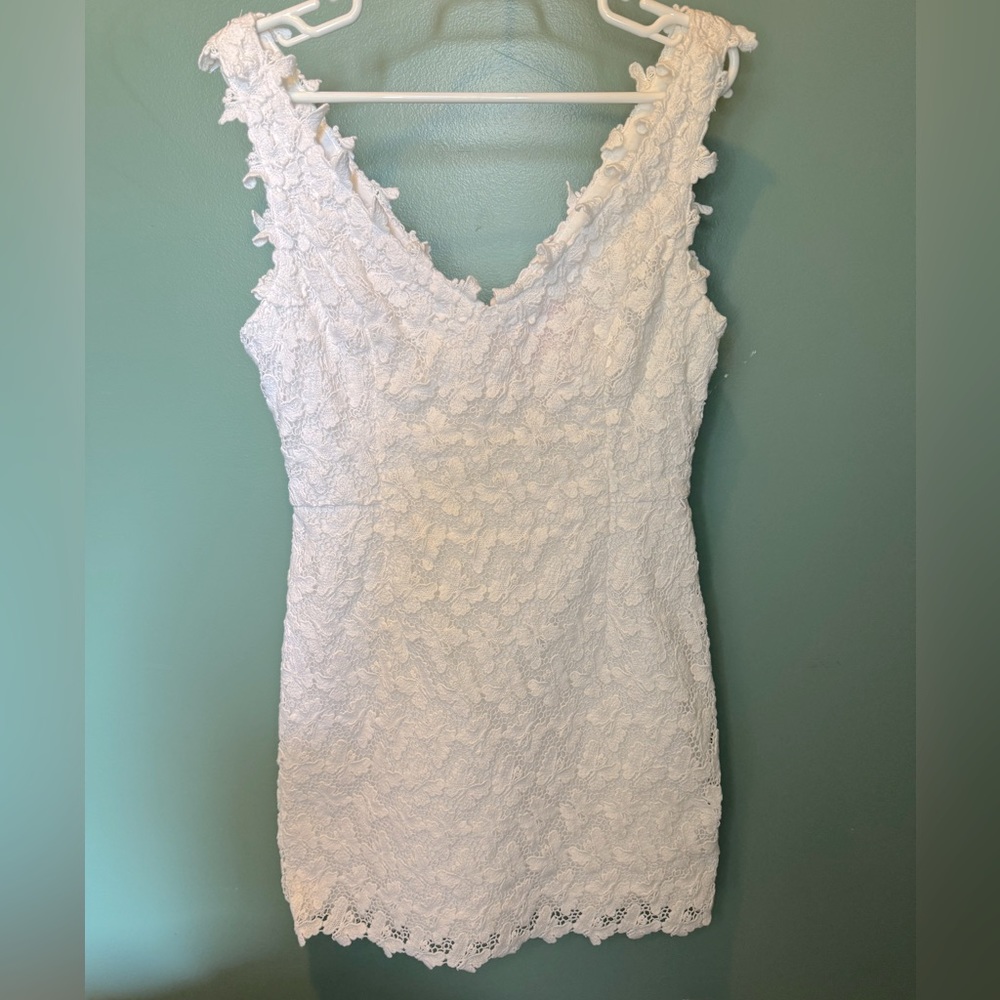 Lilly Pulitzer Reeve Shift Dress, Resort White Papillion Lace